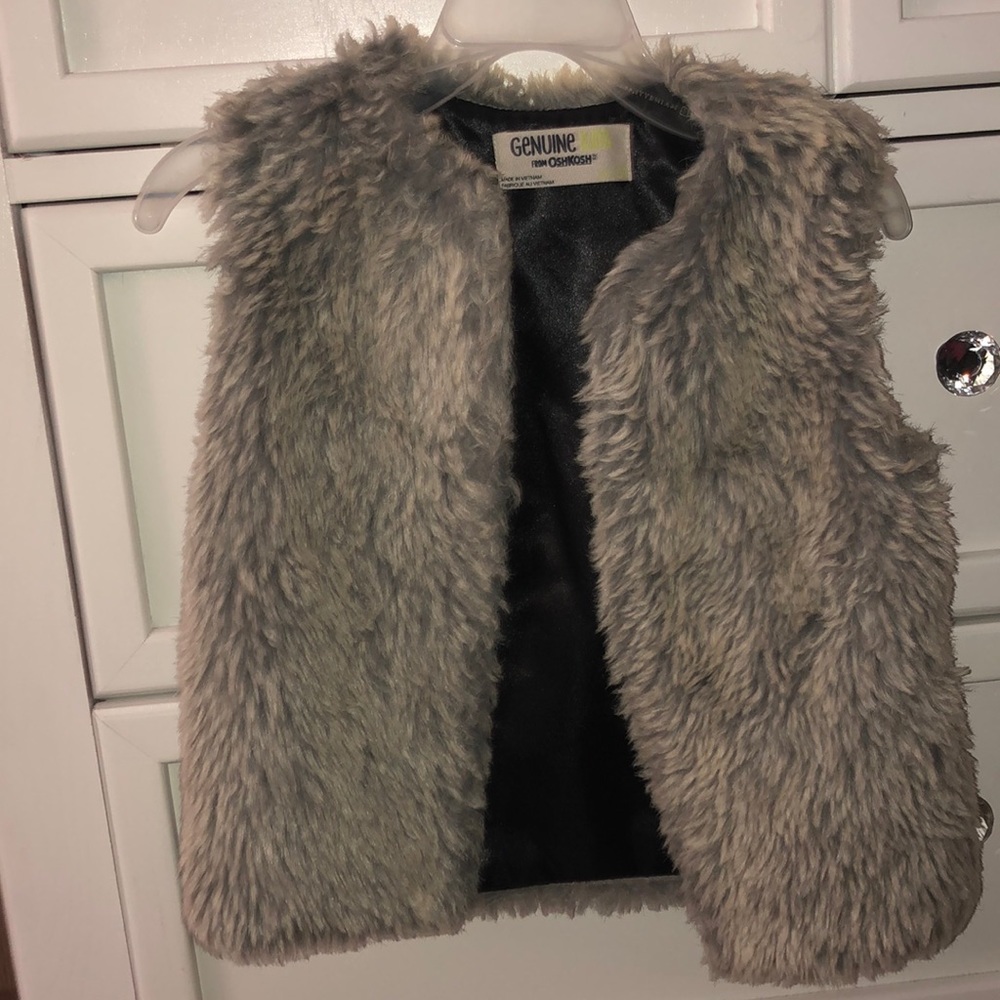 Light tan faux fur vest